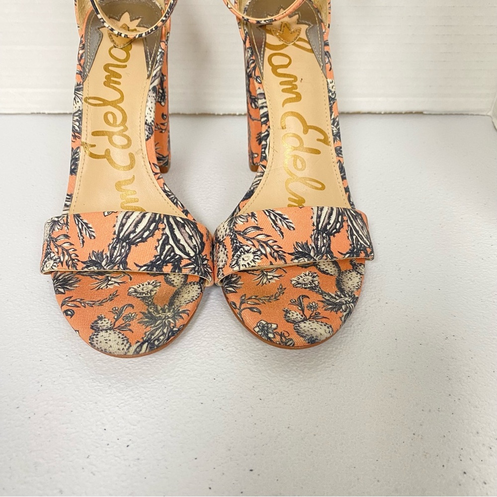 Sam Edelman Yaro Sandals Women’s 6.5M Peach Block Heel Ankle Strap Open Toe - Picture 10 of 11